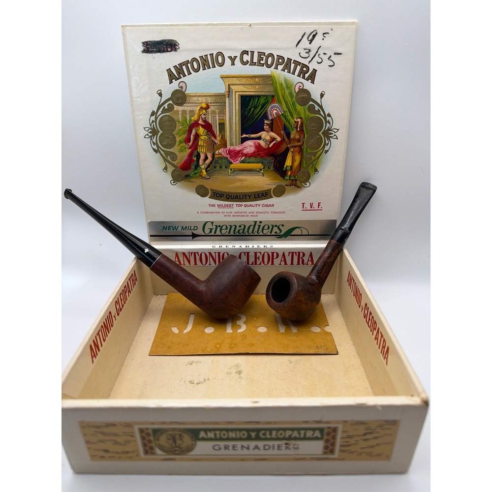 Vintage Kaywoodie Flame Grain Meerschaum & Forecaster Pipes with Cigar Box